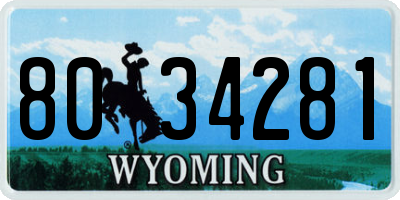 WY license plate 8034281
