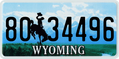 WY license plate 8034496