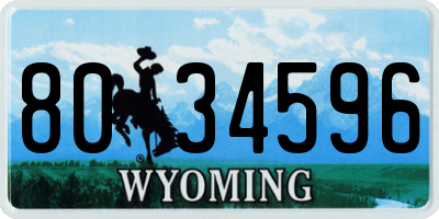 WY license plate 8034596