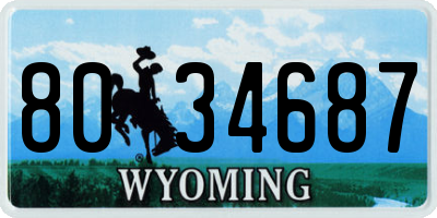 WY license plate 8034687