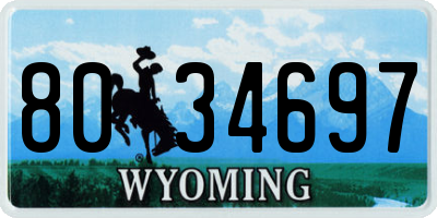 WY license plate 8034697