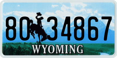 WY license plate 8034867