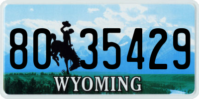WY license plate 8035429