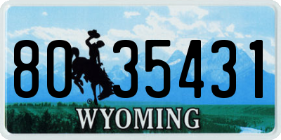 WY license plate 8035431