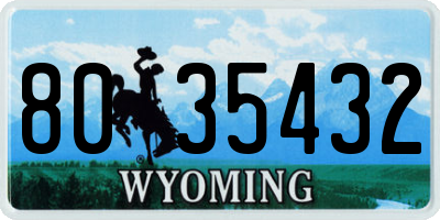 WY license plate 8035432