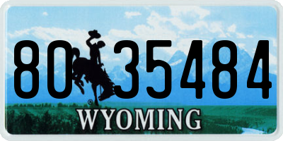 WY license plate 8035484