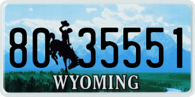 WY license plate 8035551