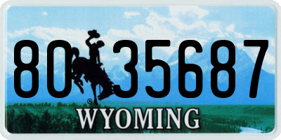 WY license plate 8035687