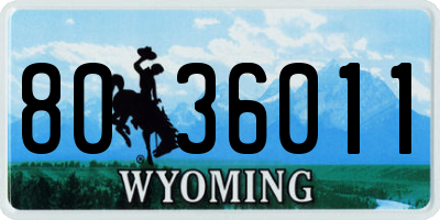 WY license plate 8036011