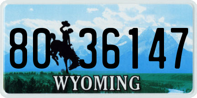 WY license plate 8036147