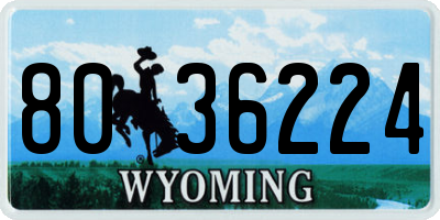 WY license plate 8036224