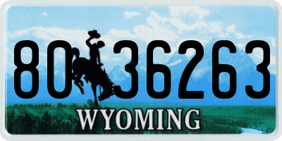 WY license plate 8036263