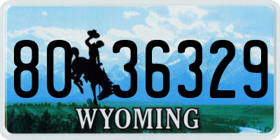 WY license plate 8036329