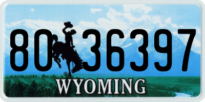 WY license plate 8036397