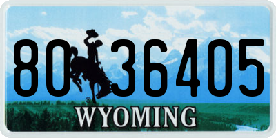 WY license plate 8036405