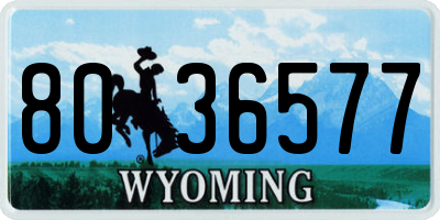 WY license plate 8036577