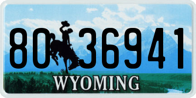 WY license plate 8036941