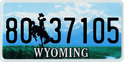 WY license plate 8037105