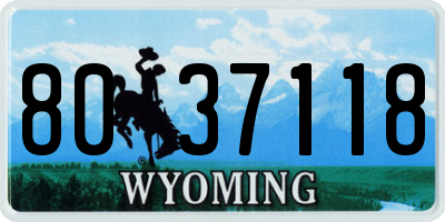 WY license plate 8037118