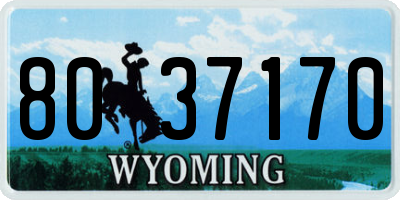 WY license plate 8037170
