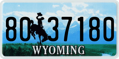 WY license plate 8037180