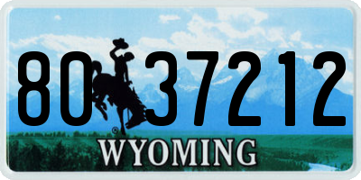 WY license plate 8037212