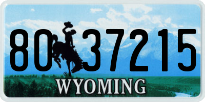 WY license plate 8037215