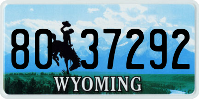 WY license plate 8037292