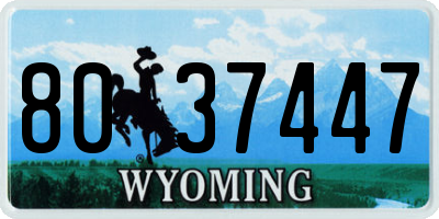 WY license plate 8037447