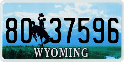 WY license plate 8037596