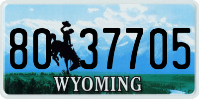 WY license plate 8037705