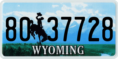 WY license plate 8037728