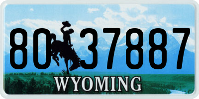 WY license plate 8037887