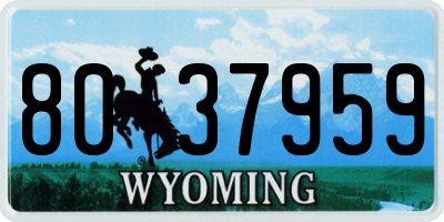 WY license plate 8037959