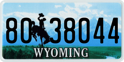 WY license plate 8038044