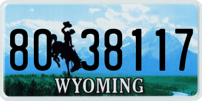 WY license plate 8038117