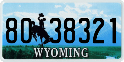 WY license plate 8038321