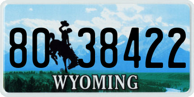 WY license plate 8038422