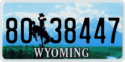 WY license plate 8038447