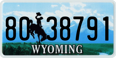 WY license plate 8038791