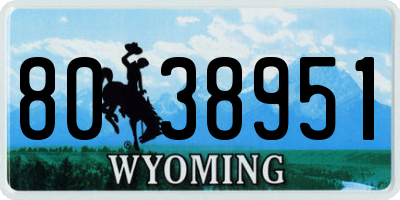 WY license plate 8038951
