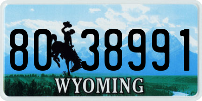 WY license plate 8038991