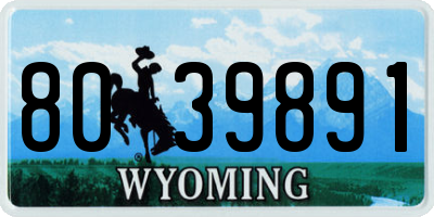 WY license plate 8039891