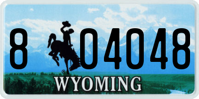 WY license plate 804048