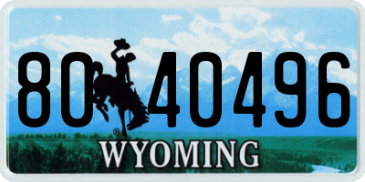 WY license plate 8040496