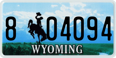 WY license plate 804094
