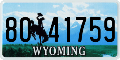 WY license plate 8041759