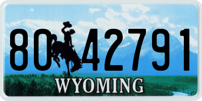 WY license plate 8042791