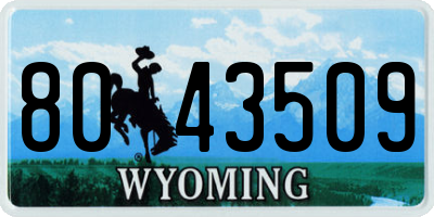 WY license plate 8043509