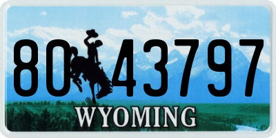 WY license plate 8043797